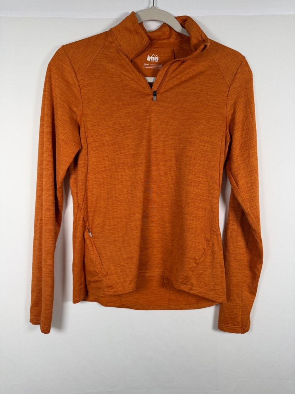 REI Women's Long-Sleeve Quarter Zip Pullover in Burnt Orange